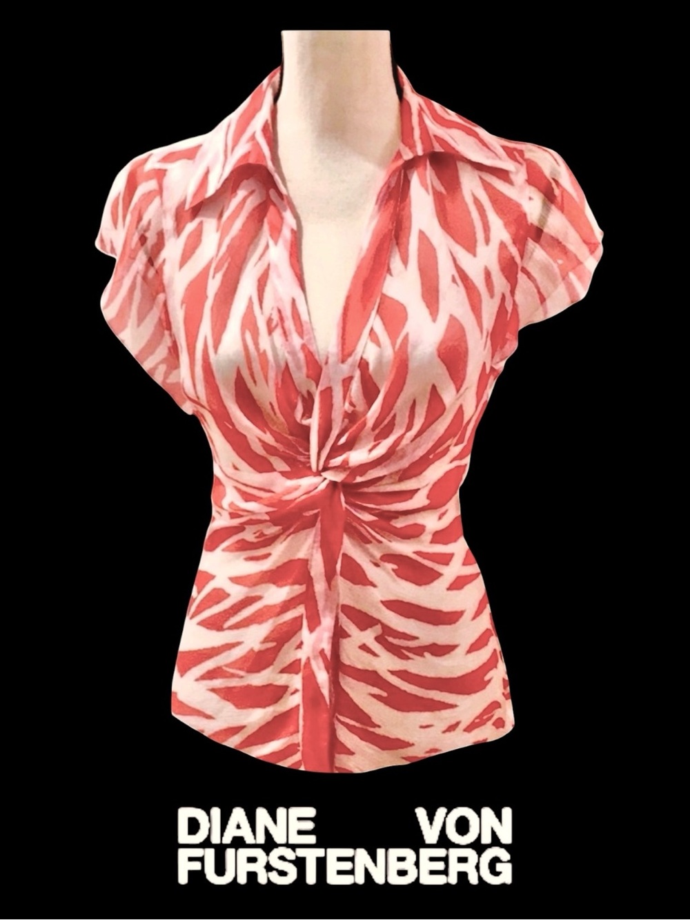 Diane Von Furstenberg • DVF 100% Silk Animal Print Top || Size 4